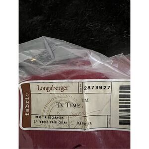 LONGABERGER TV TIME BASKET LINER ONLY HOLIDAY RED PAPRIKA TRIM  NEW